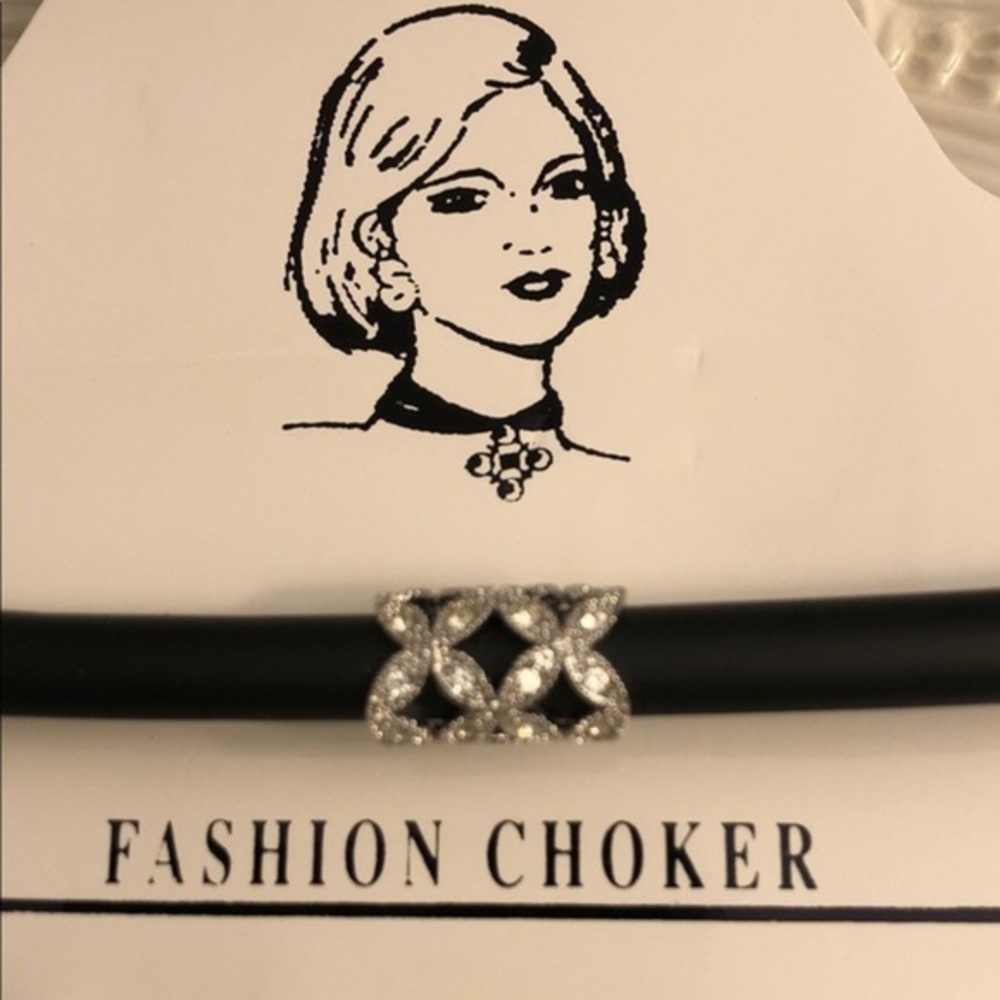 Black Choker with Silver Accent | Women’s jewelry